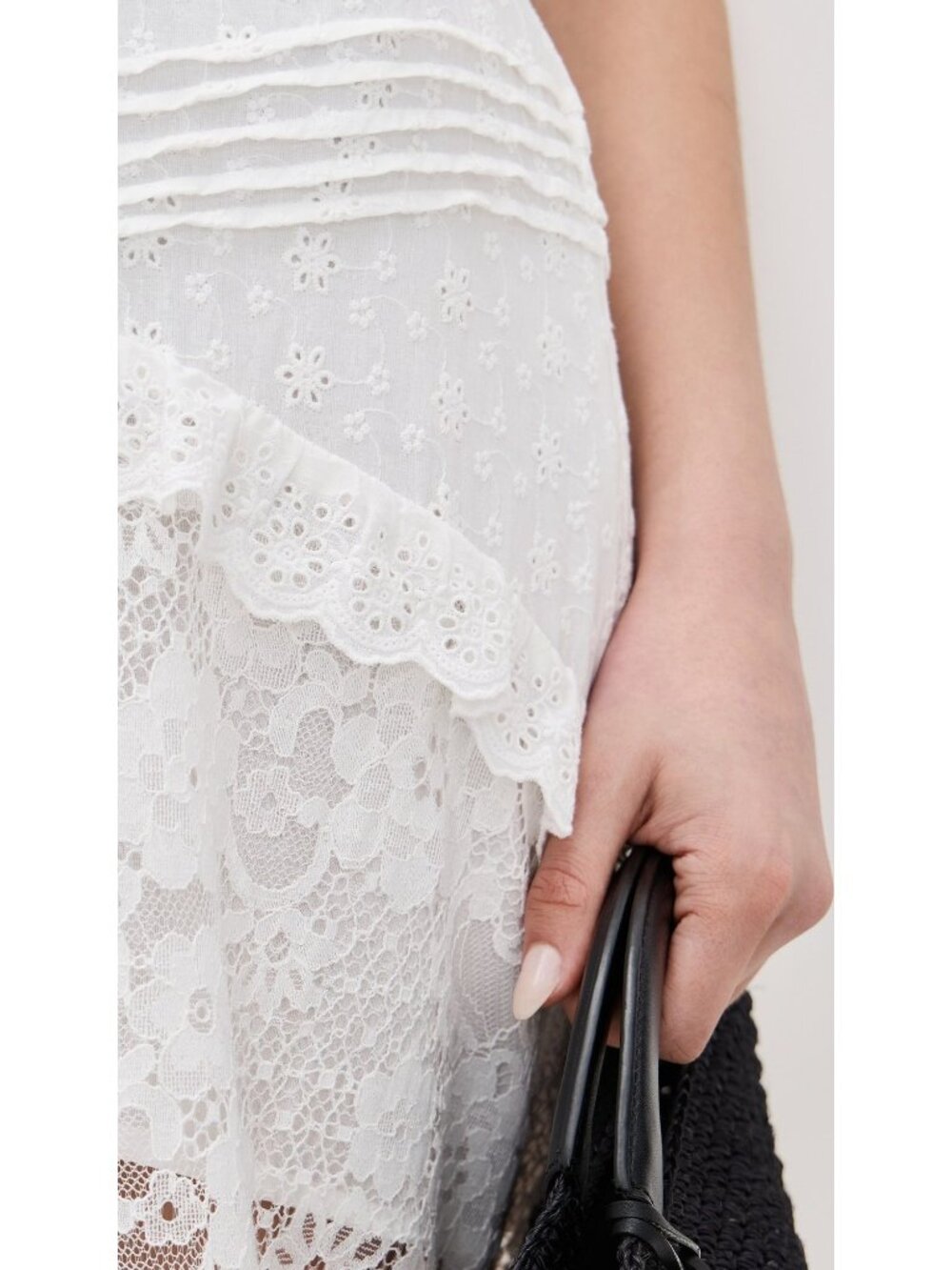 For Love & Lemons Rosalyn Maxi Dress in White Small New Womens Lace Gown - Picture 12 of 16